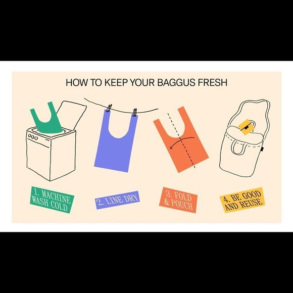 *Damaged Tag* NWT BAGGU CLOUDS Standard Size Reusable Bag - Picture 4 of 5